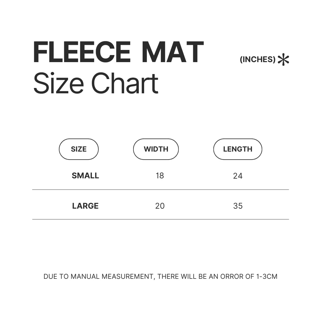 Fleece Mat Size Chart - Undead Unluck Shop