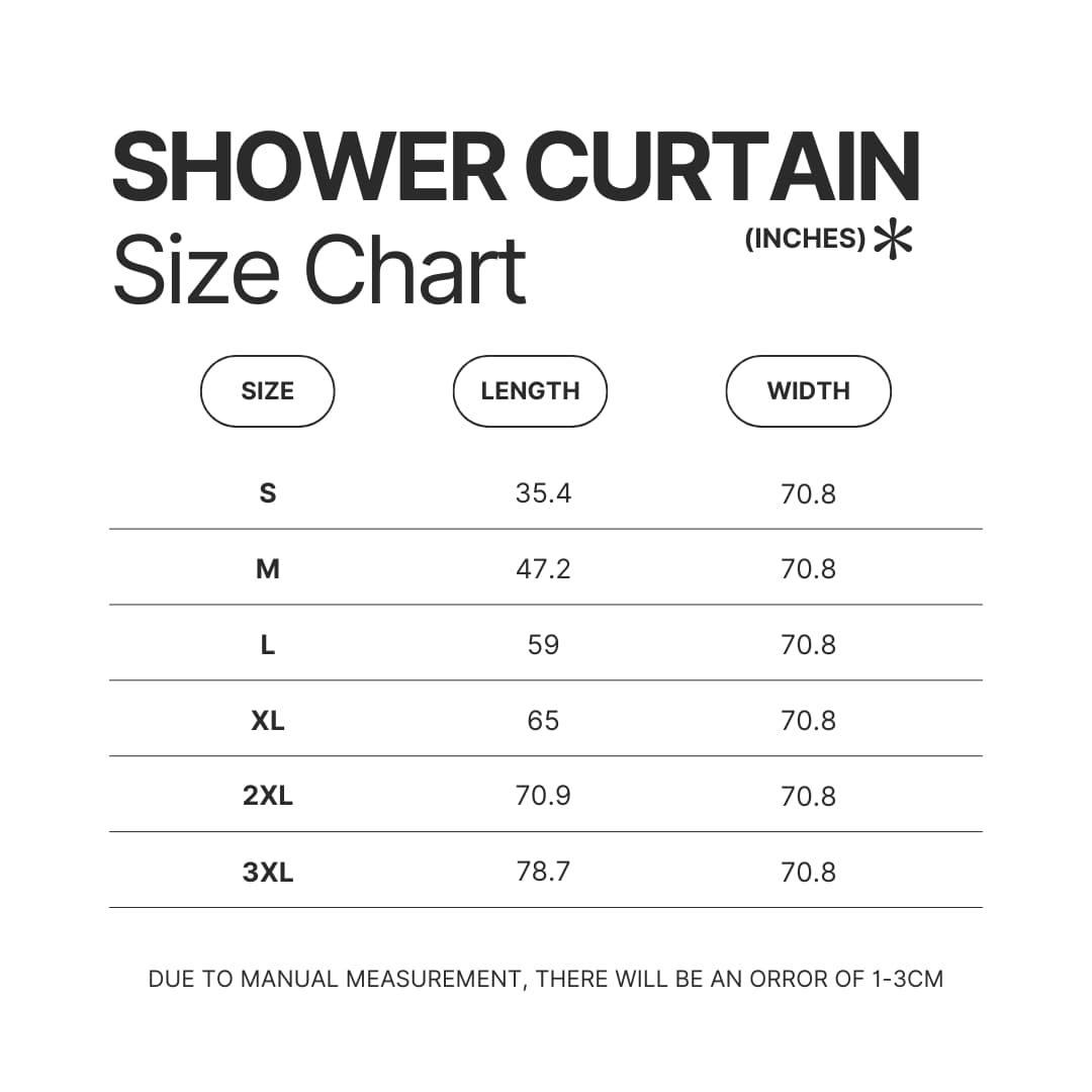Shower Curtain Size Chart - Undead Unluck Shop