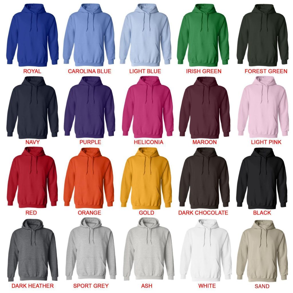 hoodie color chart - Undead Unluck Shop